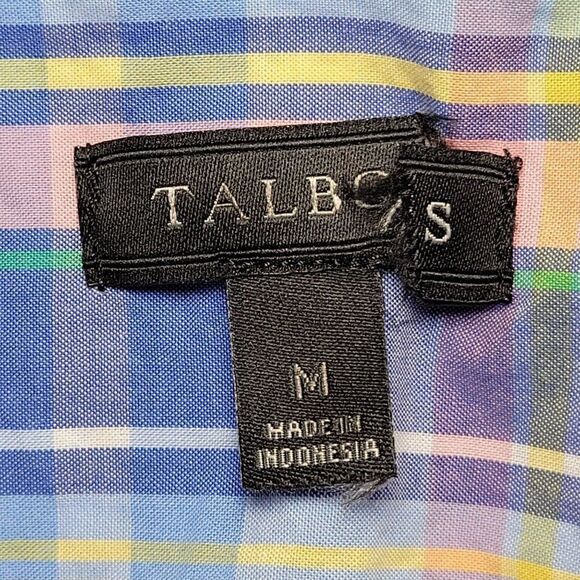 TalbotsâBlueâPlaidâButton DownâShirtâSzâM - Picture 6 of 8